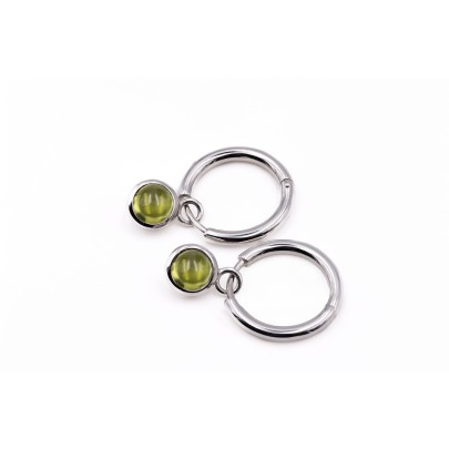 Orecchino cerchio peridoto
