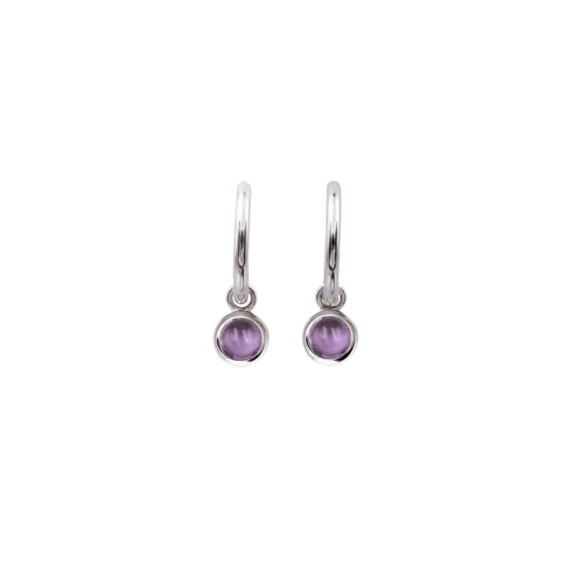 Amethyst quartz hoop earrings