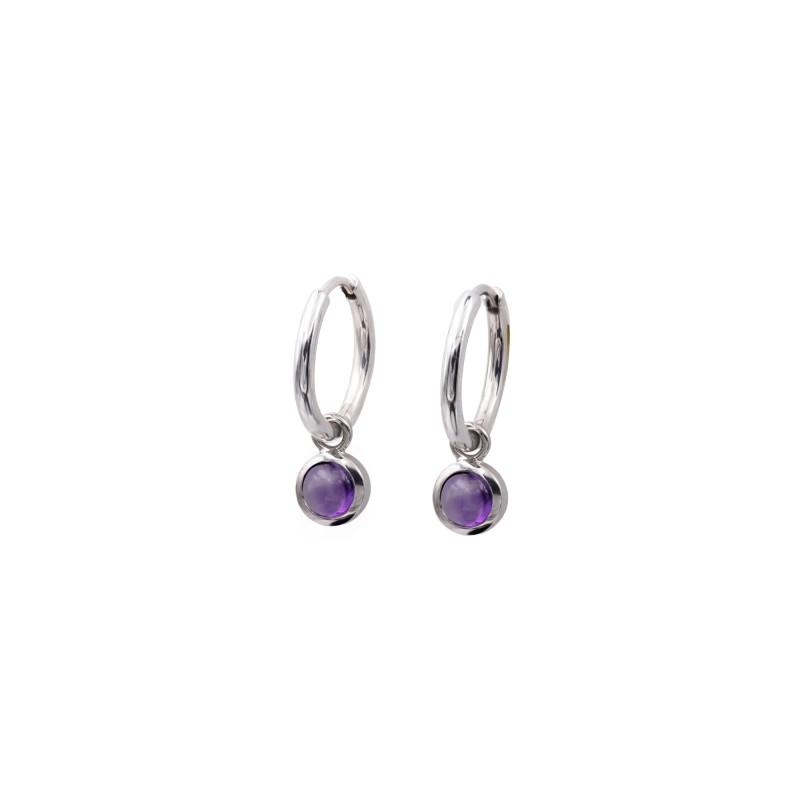 Amethyst quartz hoop earrings